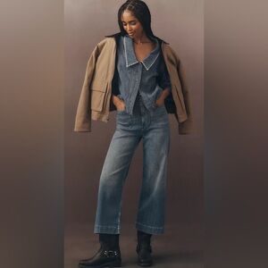 The Colette Crop High-Rise Wide-Leg Jeans by Maeve - Size 25